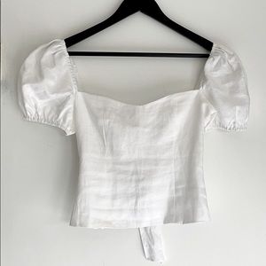 Reformation white linen blouse
